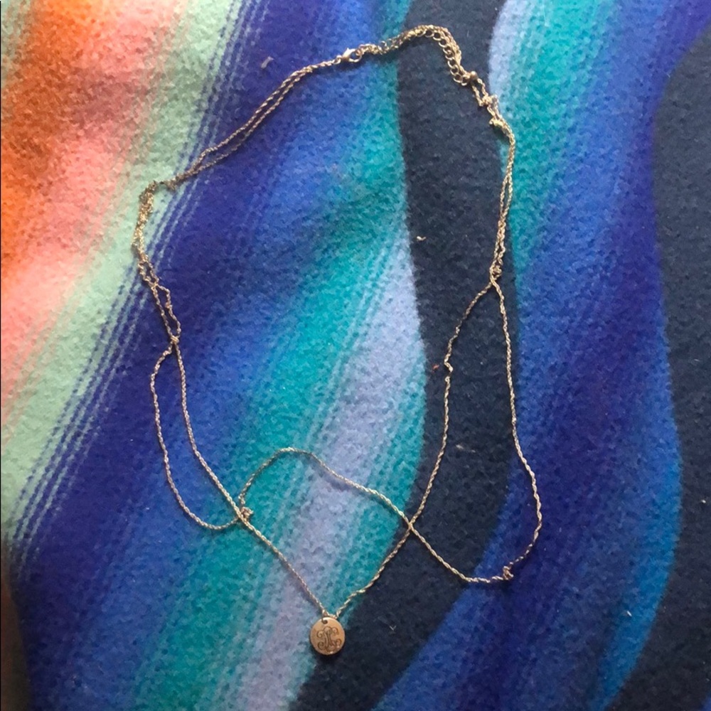 Long Silver Pendant Double Chain Necklace